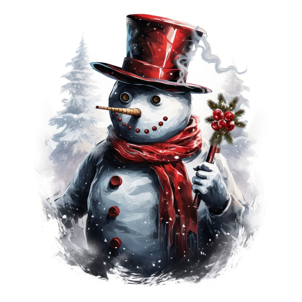 Christmas vintage snowman christmas winter. AI generated Image by rawpixel.