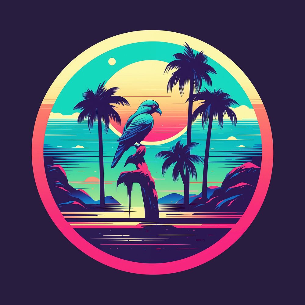 Retro logo outdoors nature bird. AI generated Image by rawpixel.