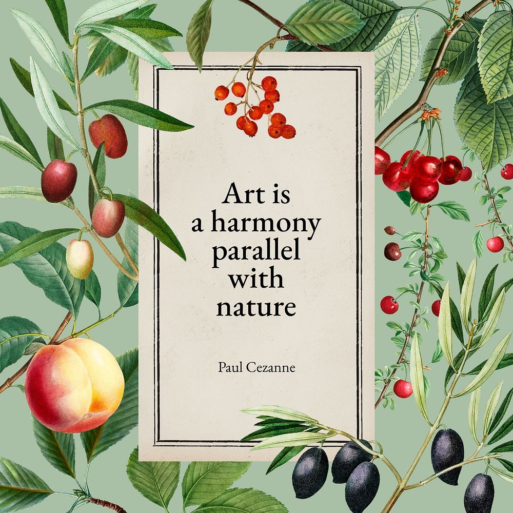 Botanical quote  Instagram post template