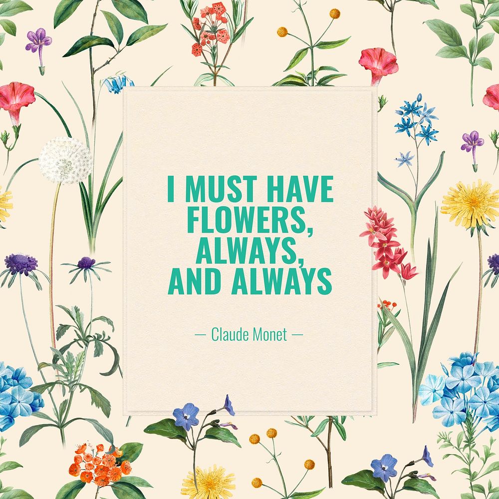 Flower quote  Instagram post template