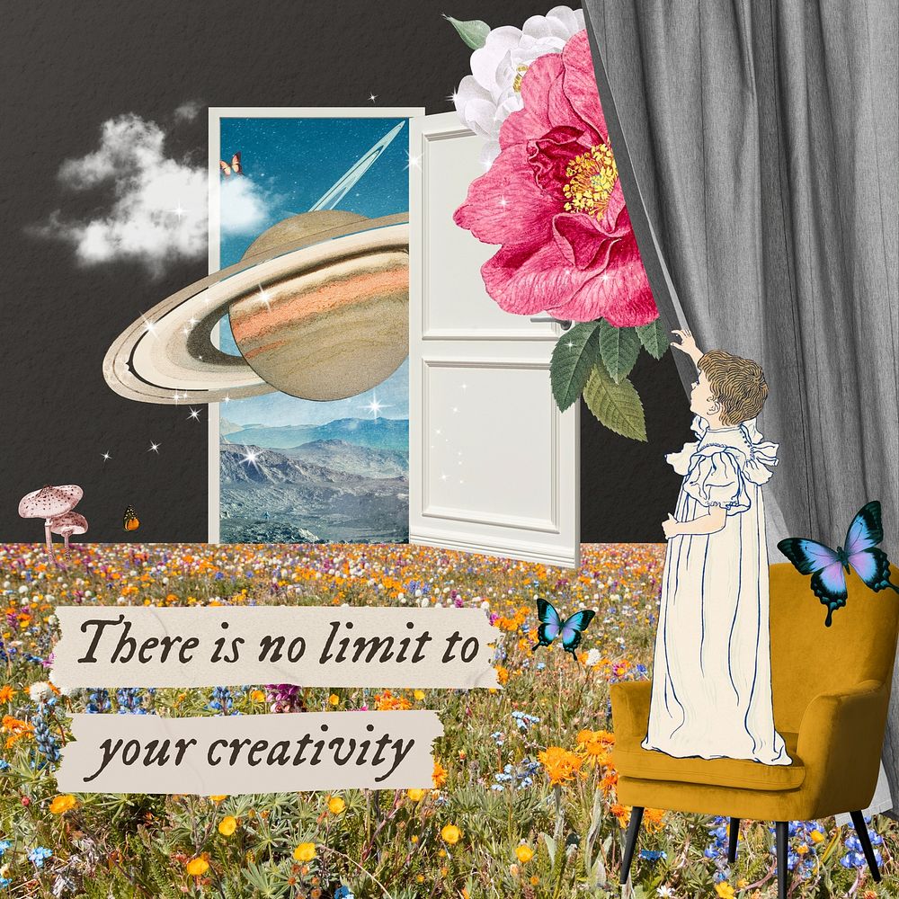 Surreal galaxy Inspirational quote Instagram post template