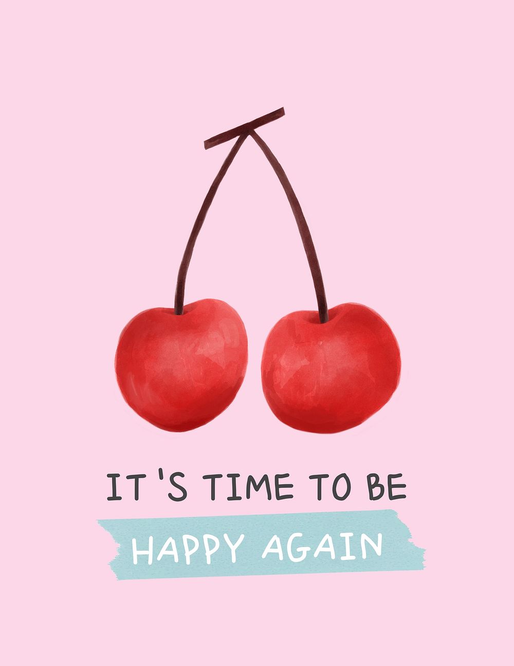 Cute cherry poster template