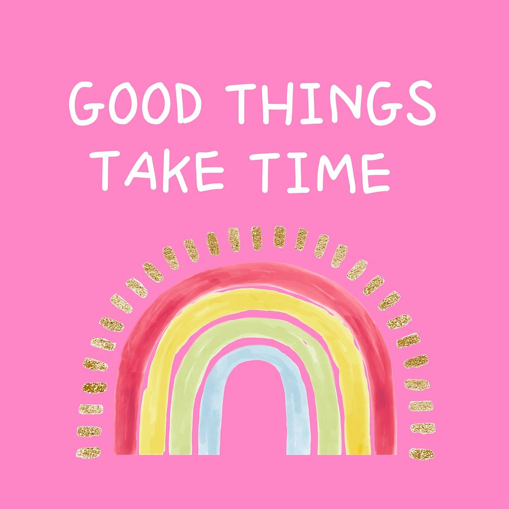 Good things quote watercolor aesthetic Instagram post template