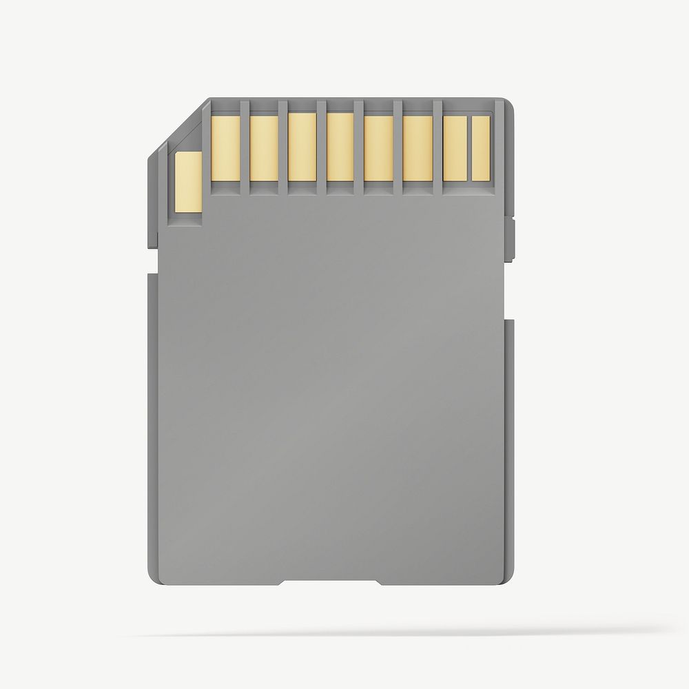 Memory card mockup, digital product design psd