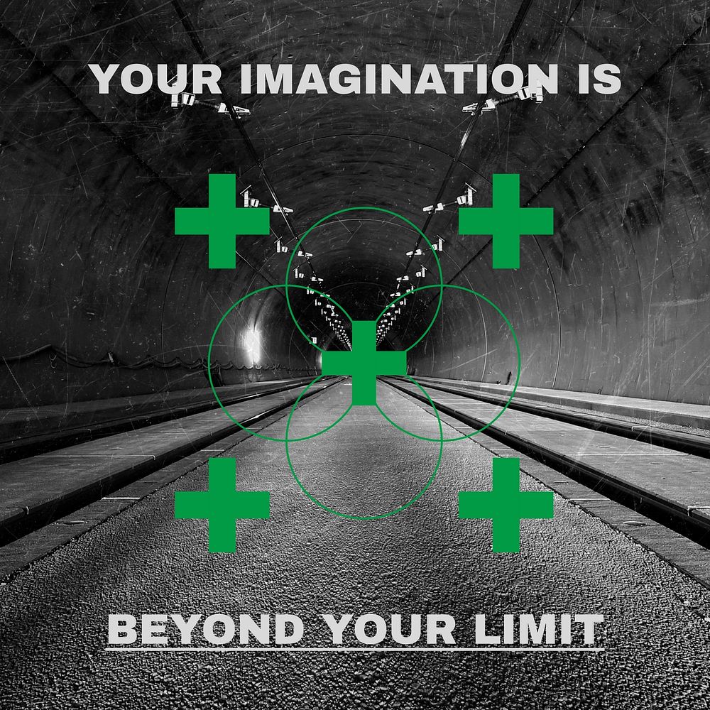 Tunnel aesthetic, motivational quote Instagram post template
