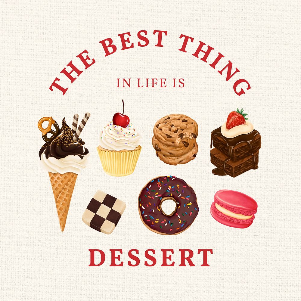 Dessert aesthetic  Instagram post template