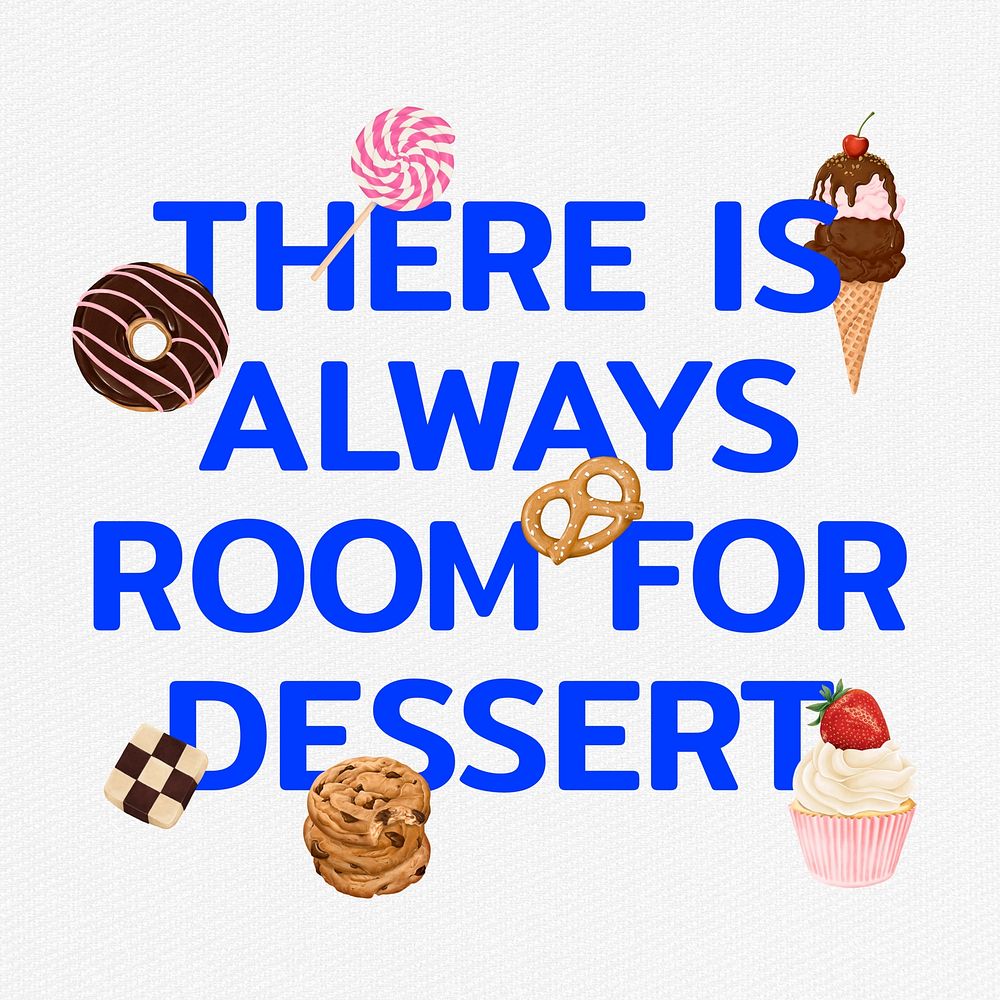 Dessert quote  Instagram post template