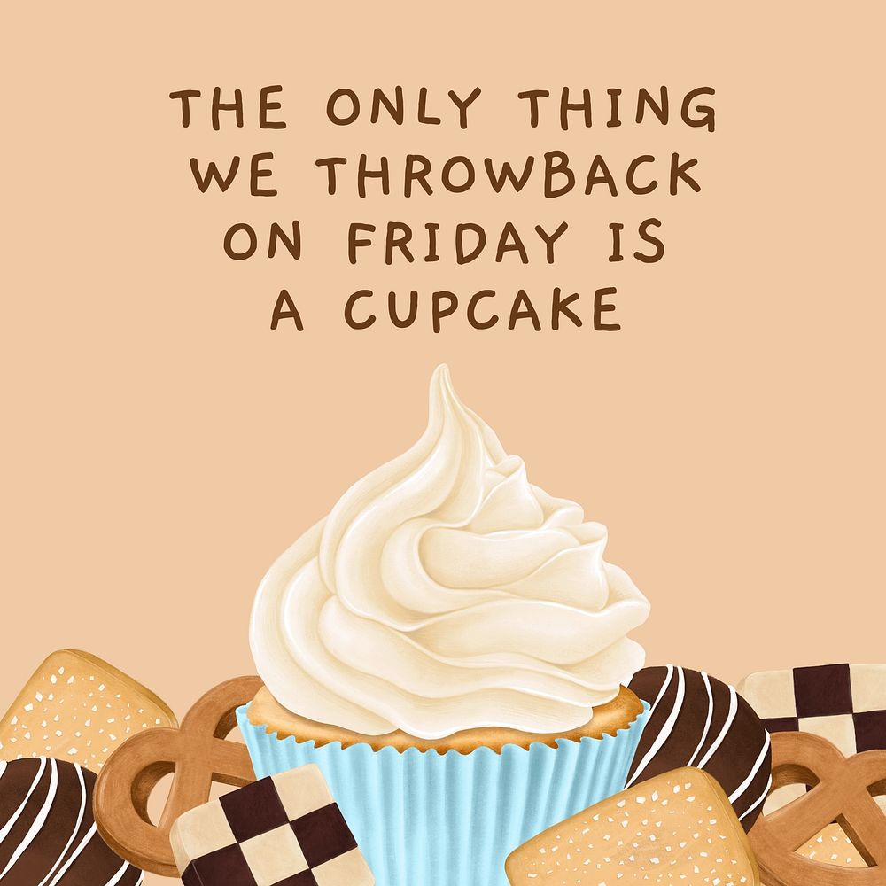 Cupcake quote  Instagram post template