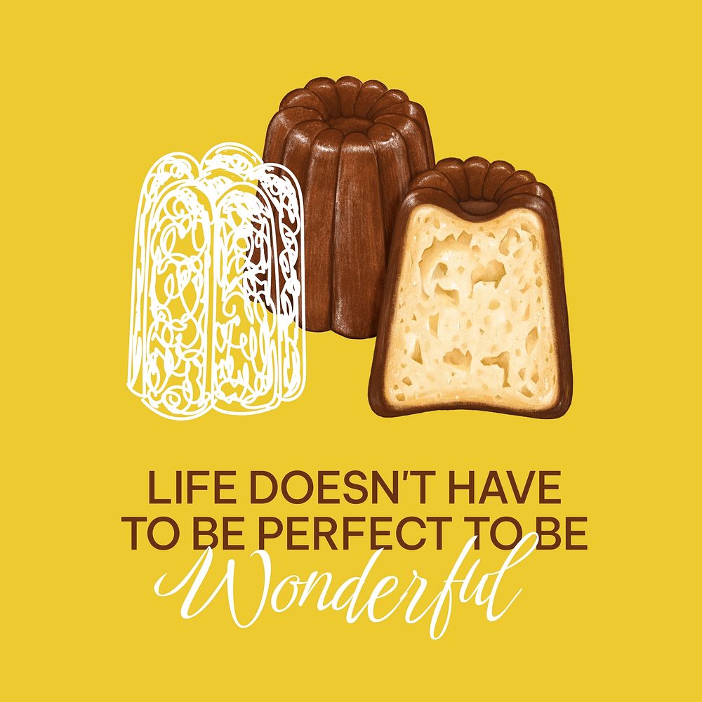 French canele, life quote Instagram post template