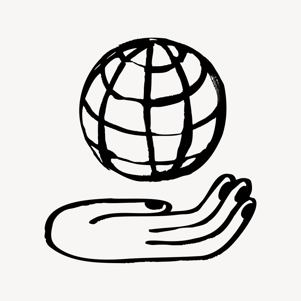 Business global communication doodle, illustration vector