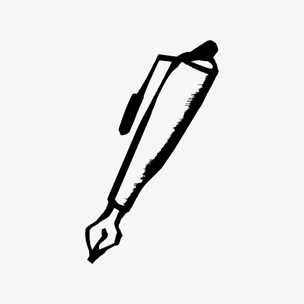 Fountain pen doodle, illustration vector