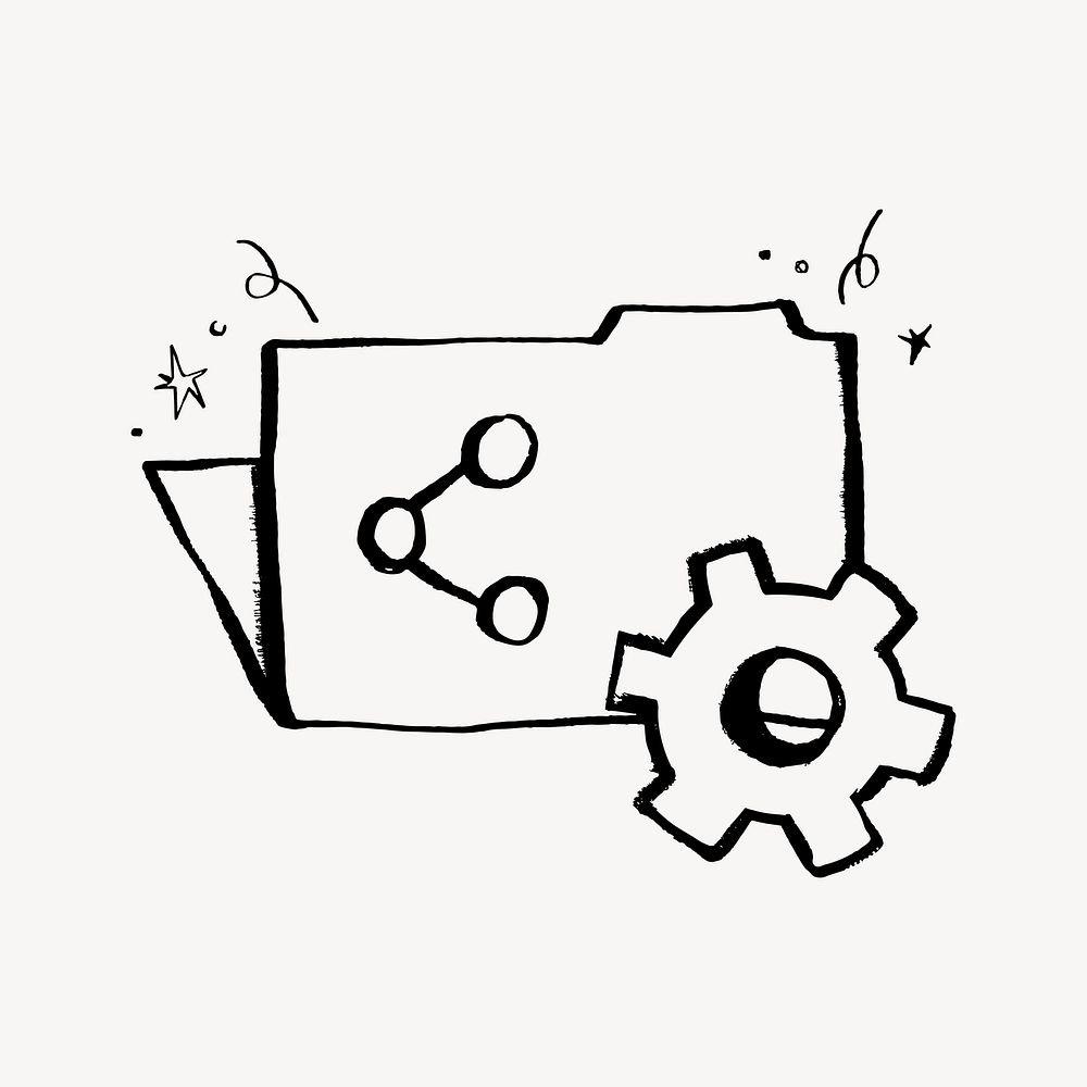 File and system doodle, illustration vector