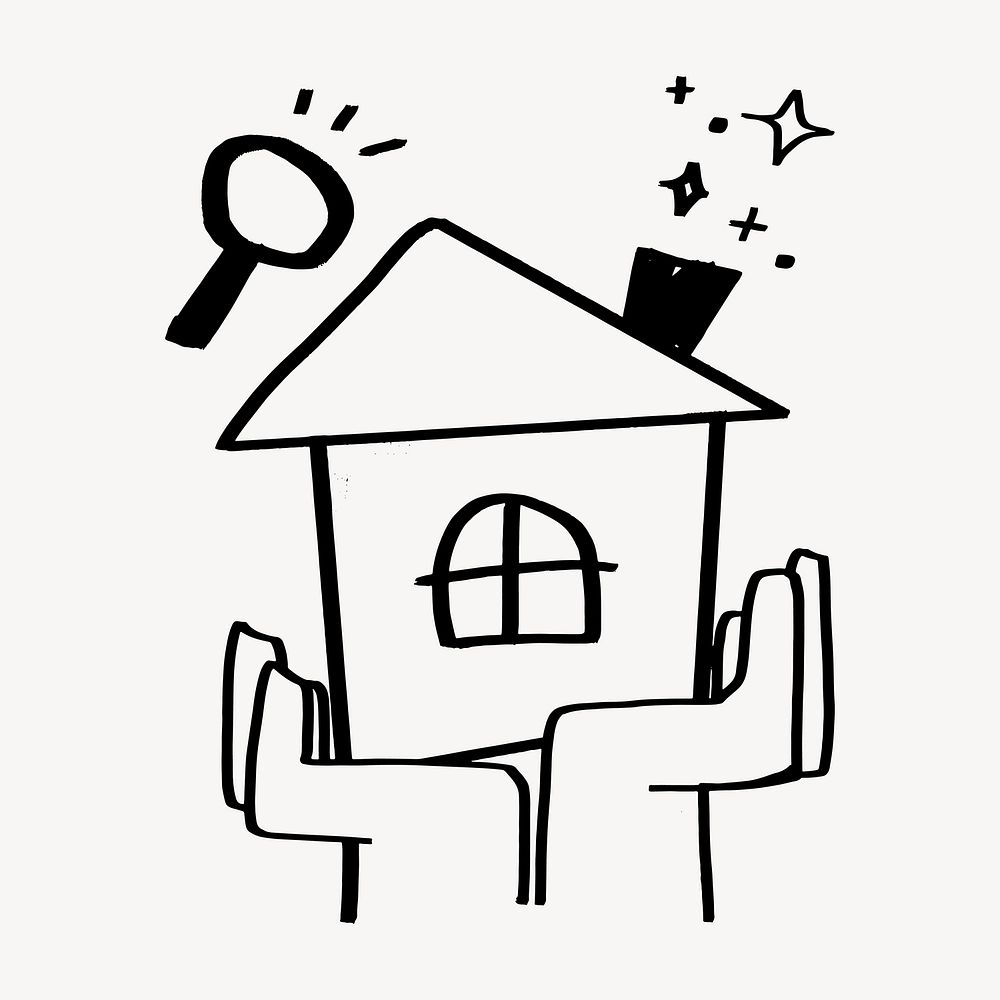 House, real estate doodle, illustration vector