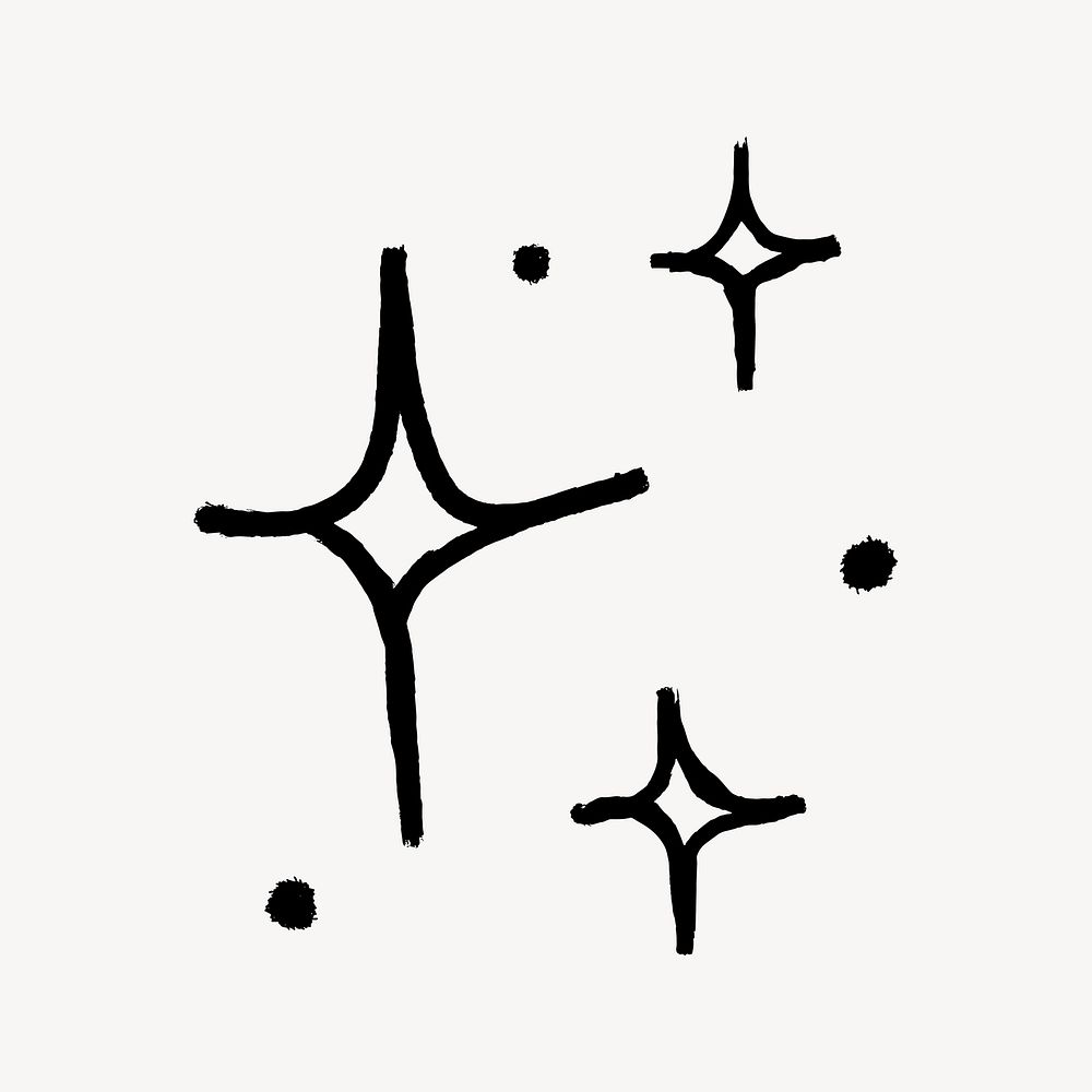 Sparkling star doodle, illustration vector