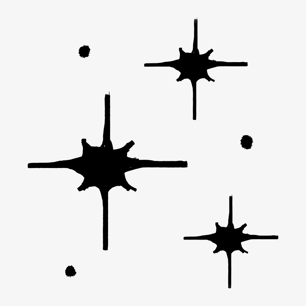 Simple black sparkles doodle, illustration vector