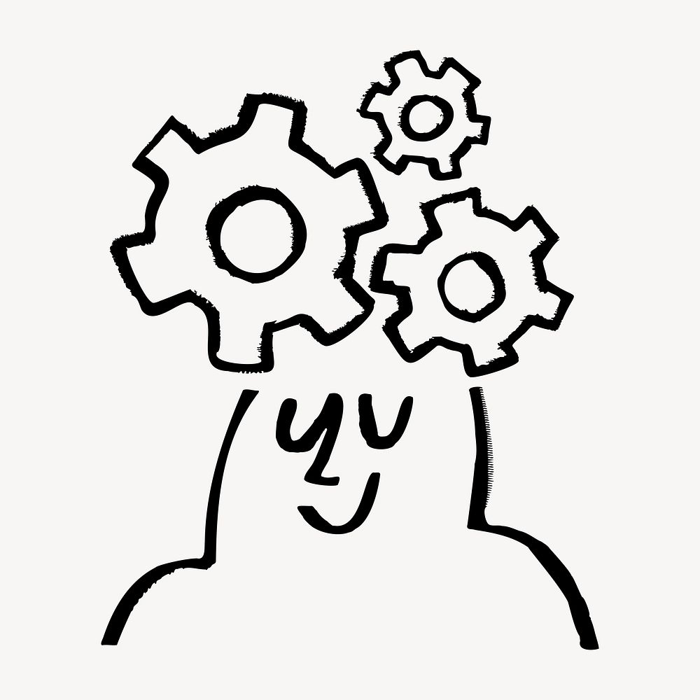 Business thinking doodle, illustration vector