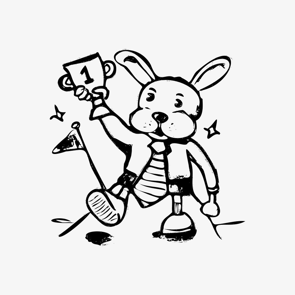Business leadership, rabbit doodle, illustration vector