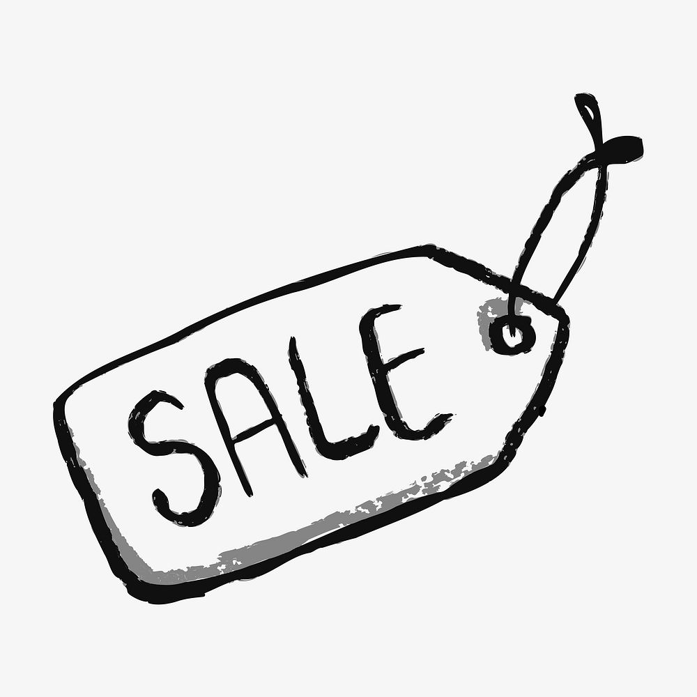 Sale price tag doodle, illustration vector