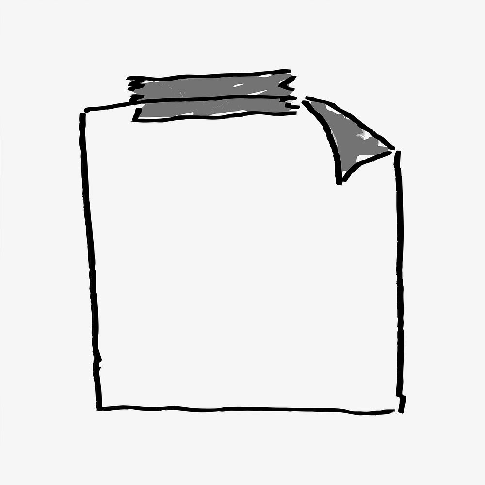 Reminder paper, simple doodle, illustration vector