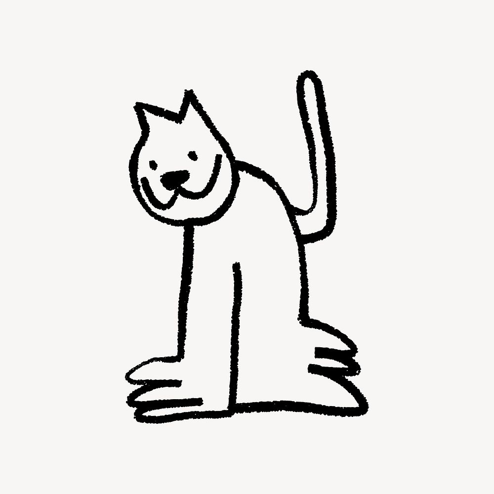 Funky cat doodle, illustration vector