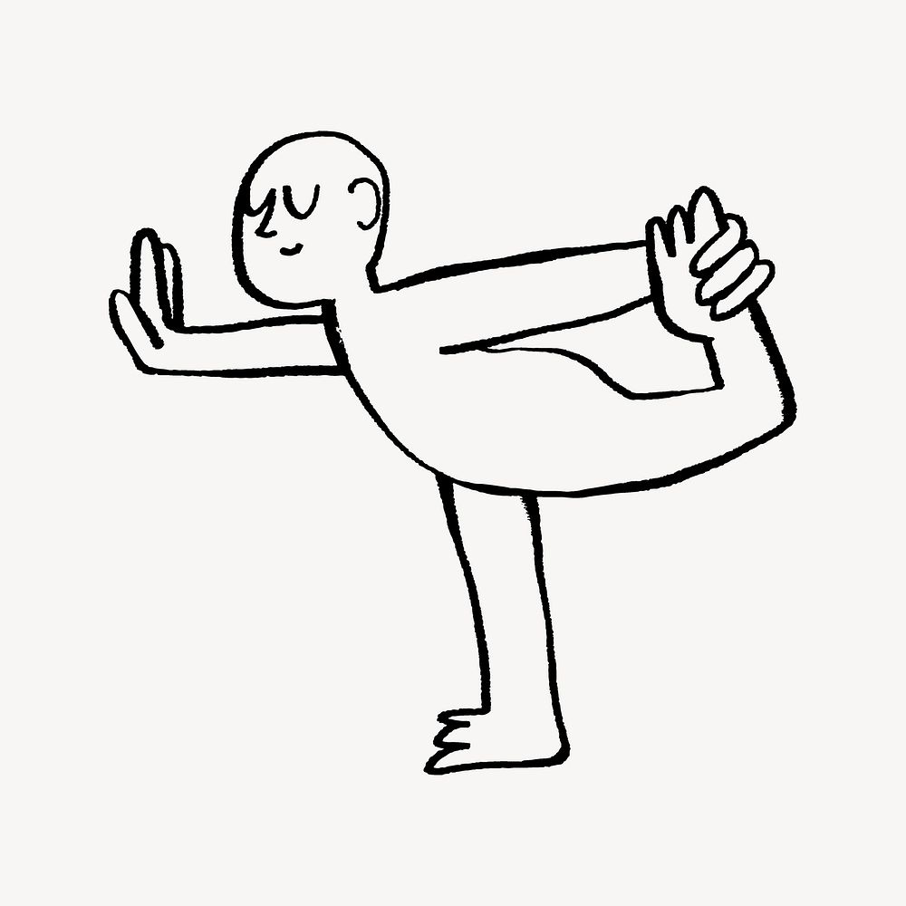 Yoga pose doodle, illustration vector