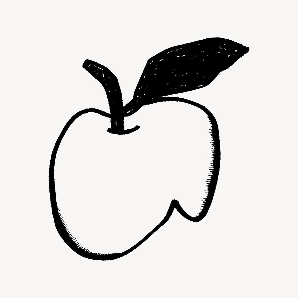 Simple apple doodle, illustration vector