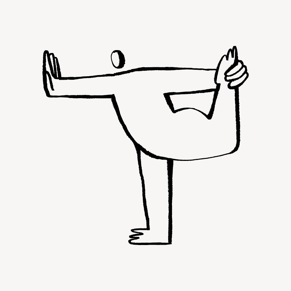 Yoga pose doodle, illustration vector