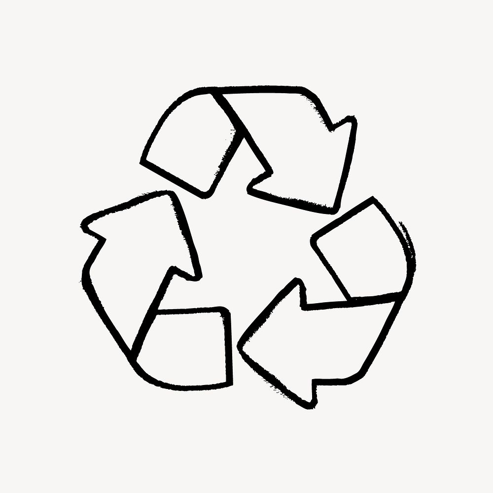 Simple recycle doodle, illustration vector