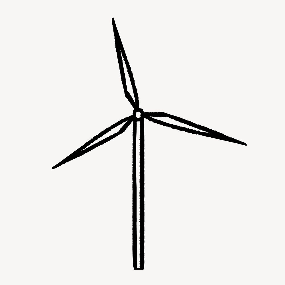 Simple windmill doodle, illustration vector