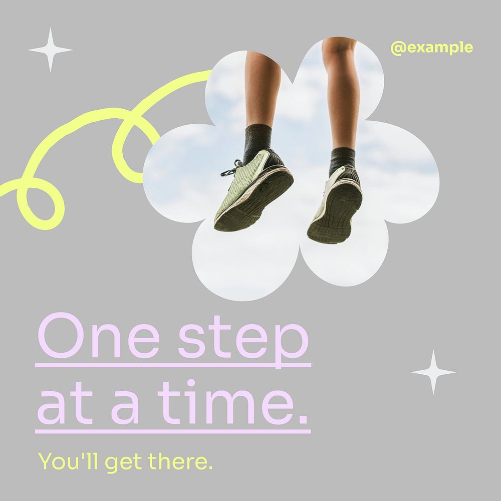 One step at a time Instagram post template