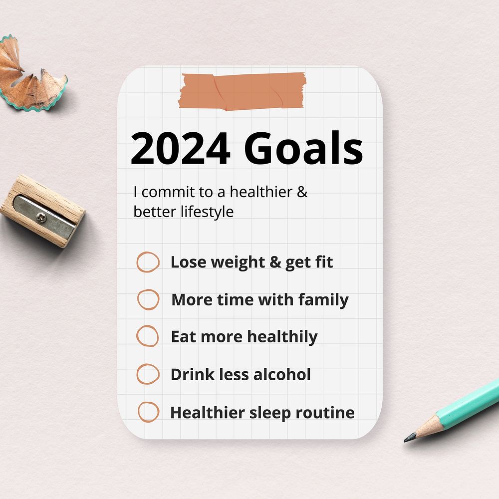 2024 goals Instagram post template