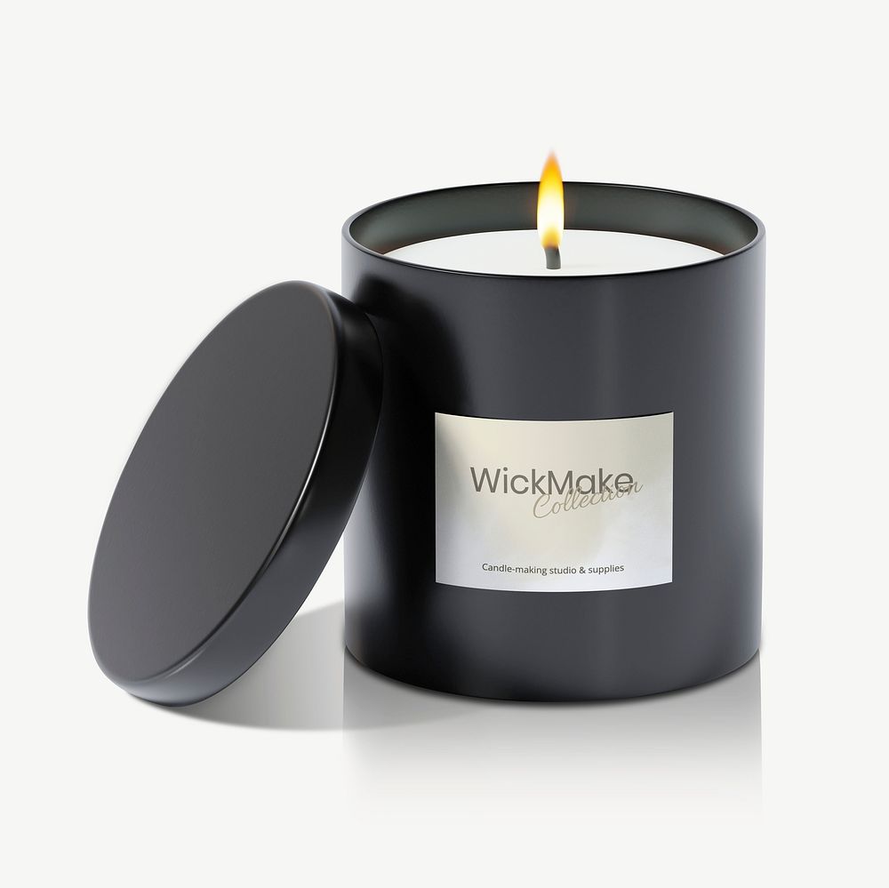 Scented candle mockup, packaging psd