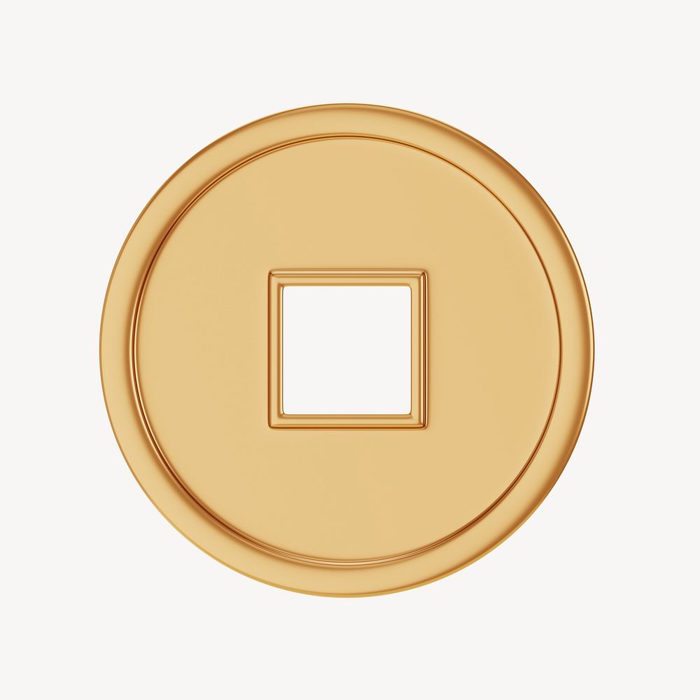 Chinese gold coin, 3d design resource