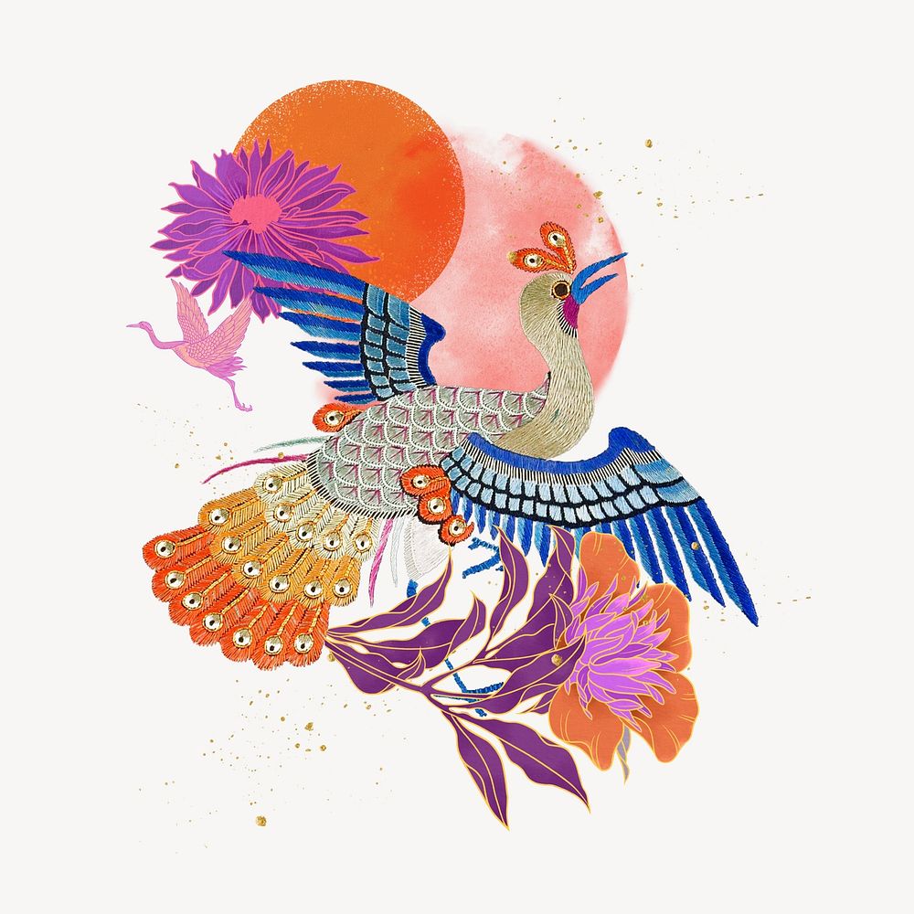 Chinese peacock, vintage animal illustration. Remixed by rawpixel.