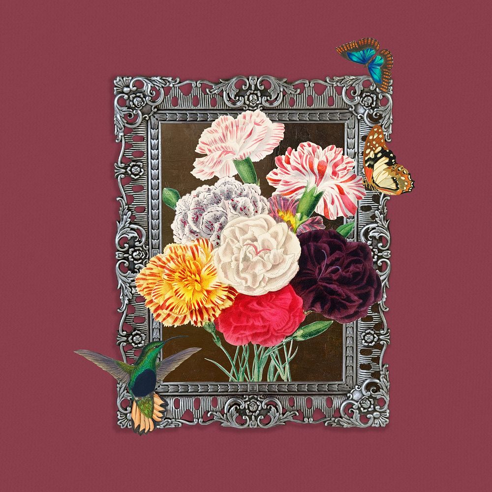 Vintage flower frame, aesthetic botanical. Remixed by rawpixel.