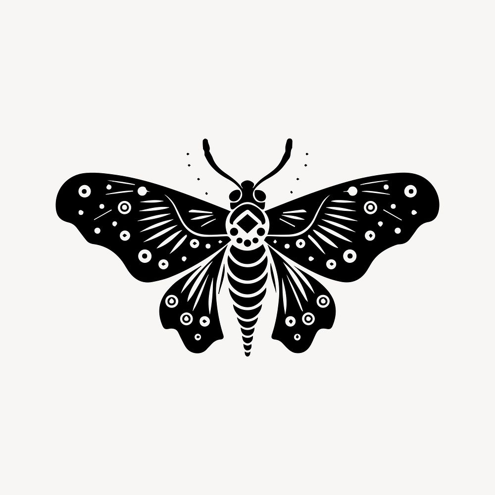 Moth flat old school illustration. AI generated Image by rawpixel.