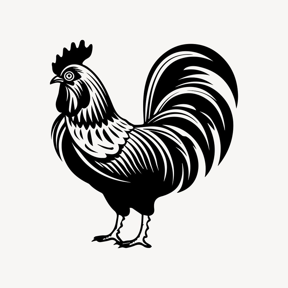 Chicken flat old school illustration vector. AI generated Image by rawpixel.