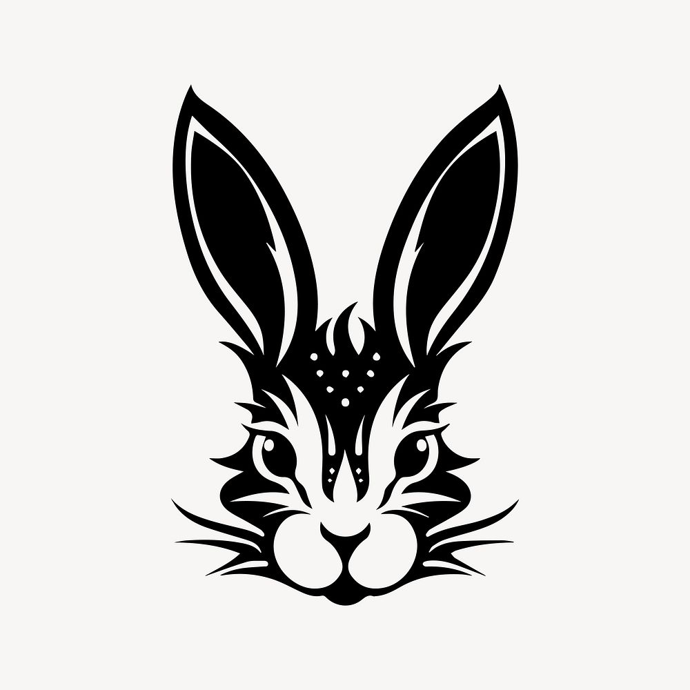 Rabbit flat old school illustration. AI generated Image by rawpixel.