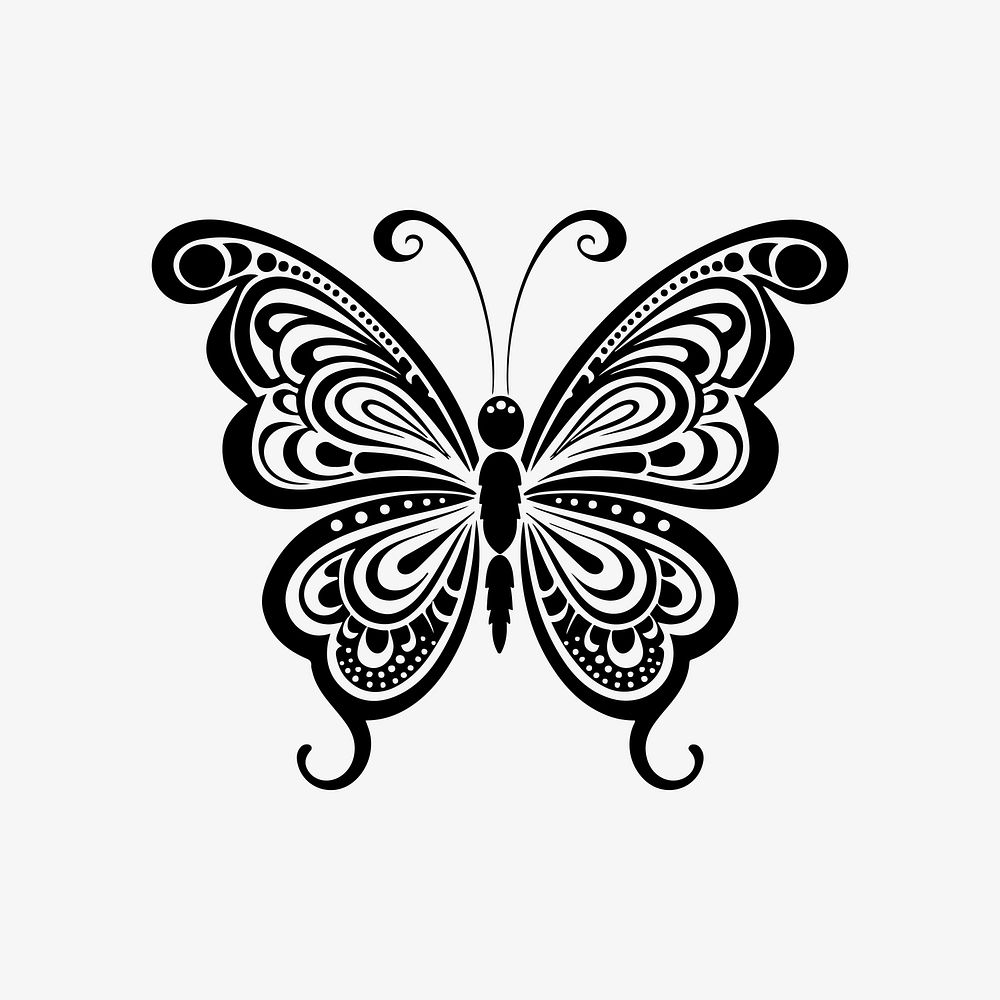 Butterfly flat old school illustration. AI generated Image by rawpixel.