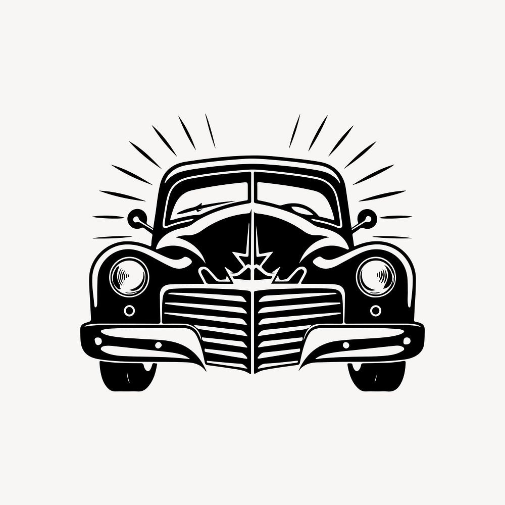 Classic car flat old school illustration vector. AI generated Image by rawpixel.