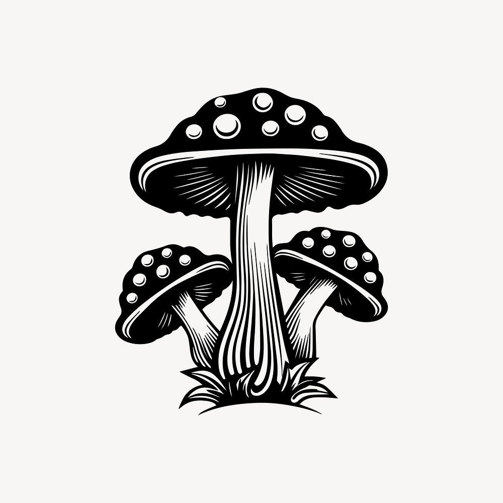 Mushroom flat old school illustration vector. AI generated Image by rawpixel.