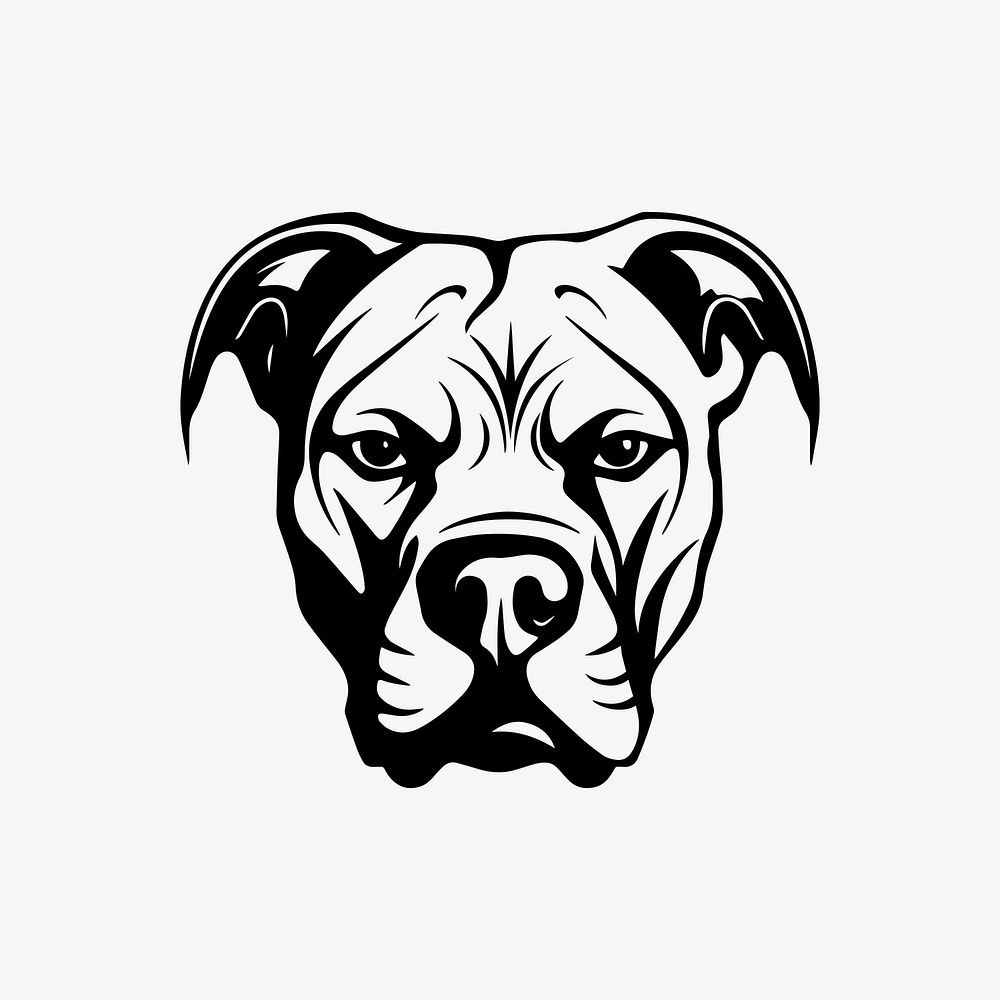 Pitbull flat old school illustration vector. AI generated Image by rawpixel.
