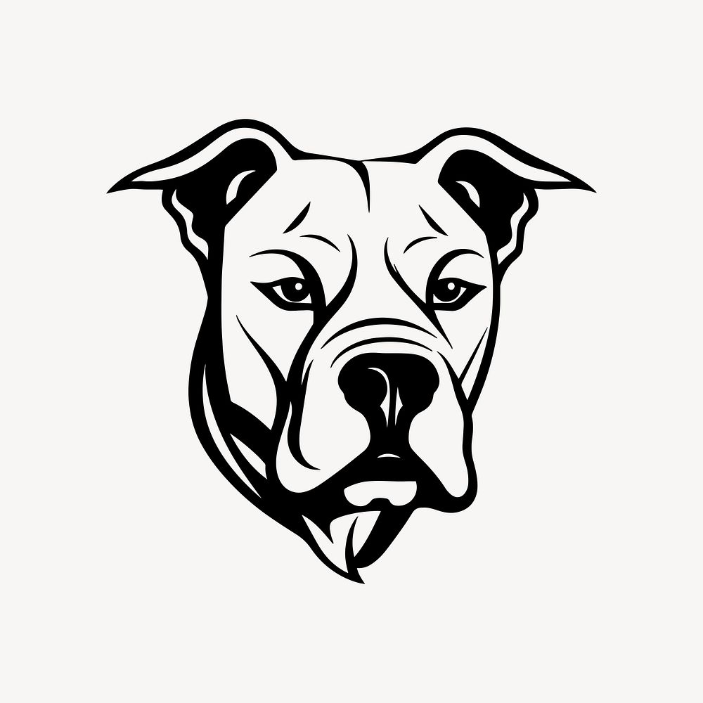 Pitbull flat old school illustration vector. AI generated Image by rawpixel.