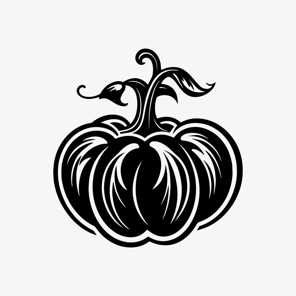 Pumpkin flat old school illustration vector. AI generated Image by rawpixel.