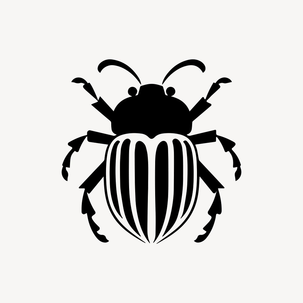 Beetle flat old school illustration vector. AI generated Image by rawpixel.