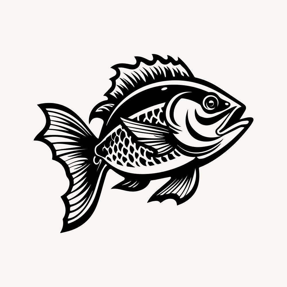 Fish flat old school illustration. AI generated Image by rawpixel.