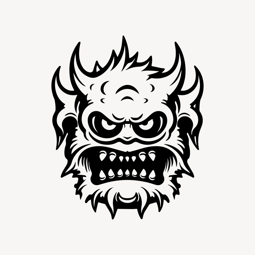 Monster flat old school illustration vector. AI generated Image by rawpixel.