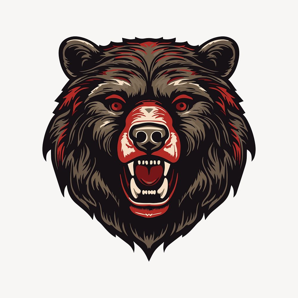 Bear mammal animal red. AI generated Image by rawpixel.