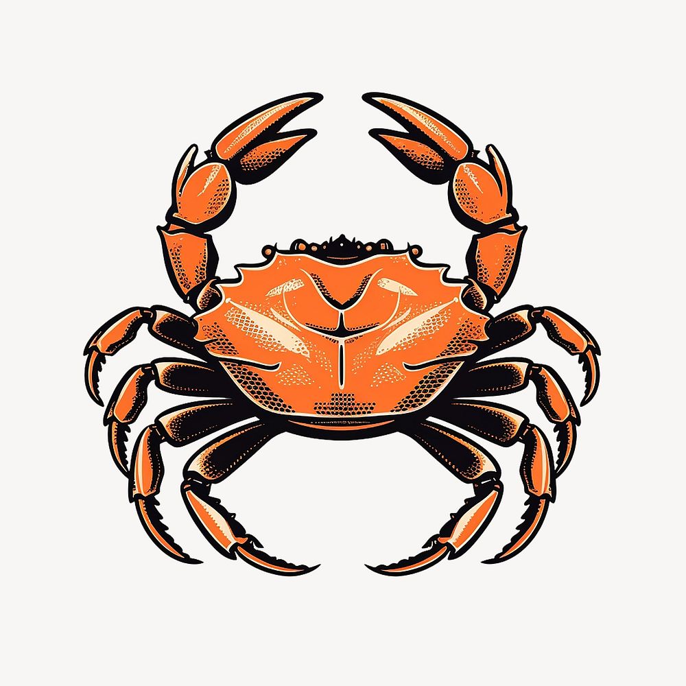 Crab seafood animal white background. AI generated Image by rawpixel.