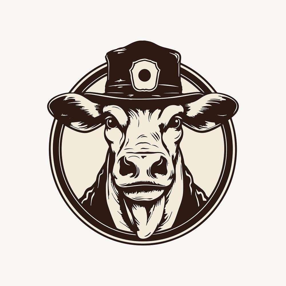 Cow logo livestock mammal. AI generated Image by rawpixel.